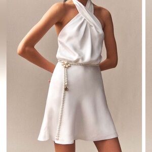 BHLDN White Halter Mini Dress for Bridal Style